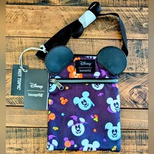 Loungefly Disney Mickey Mouse & Minnie Mouse Halloween Passport Crossbody Bag